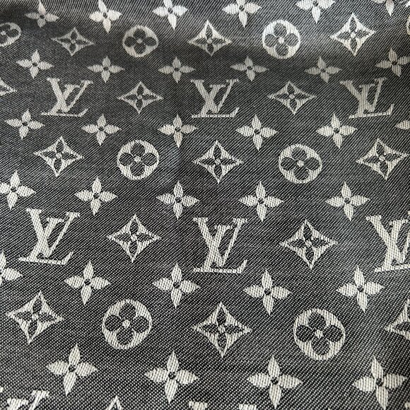 Louis Vuitton Silk Wool Monogram Denim Shawl Black - Picture 5 of 5
